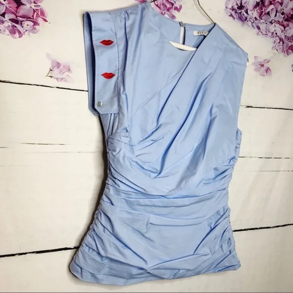 Vivetta | Draped Sleeveless Top with Lips - Picture 5 of 8